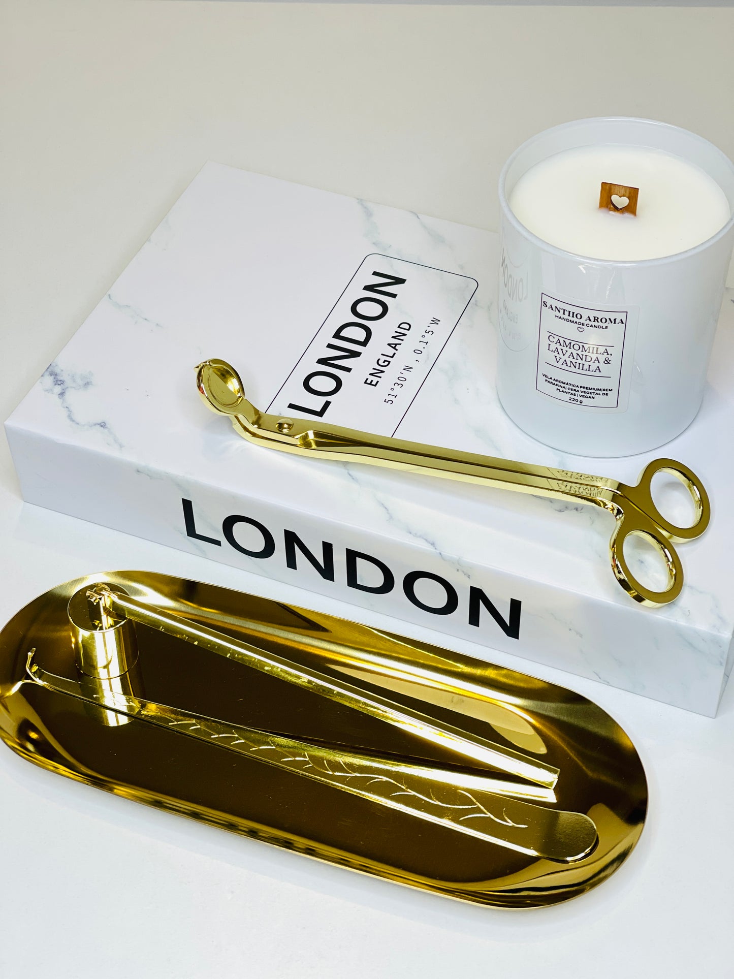 Conjunto de Acessórios para Velas (DOURADO)
