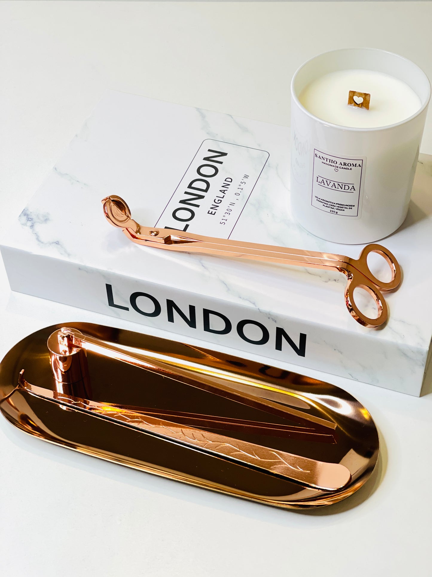 Conjunto de Acessórios para Velas (ROSE GOLDEN)