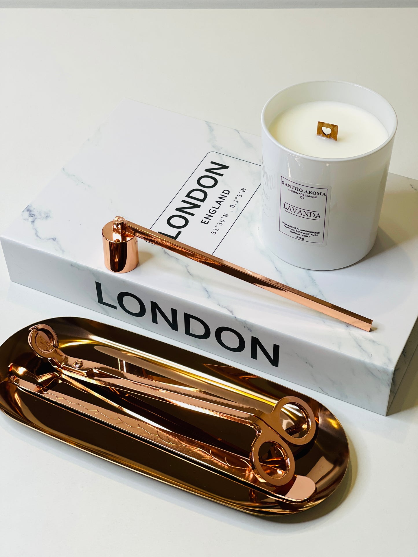 Conjunto de Acessórios para Velas (ROSE GOLDEN)