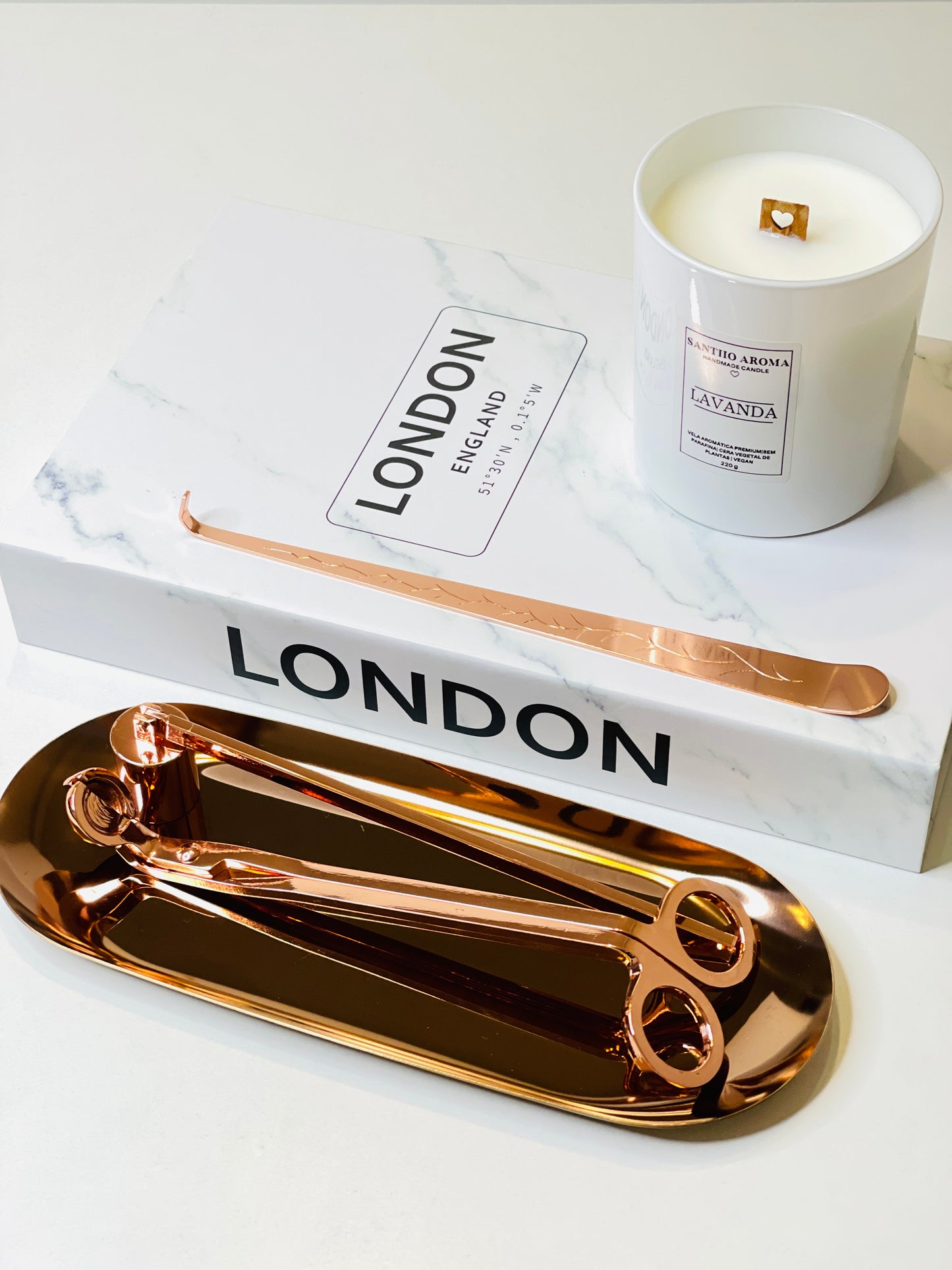 Conjunto de Acessórios para Velas (ROSE GOLDEN)